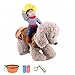TVMALL Disfraz de perro Mascota Disfraz de Jinete de Vaquero Divertido Disfraz de Jinete de Perro con Ropa de Muñeco y Sombrero para Fiesta Halloween Cosplay - regalo ideal para tu mascota (S)