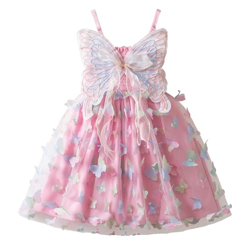 Nileafes Toddler Girl Fairy Butterfly Tulle Dress Sequins Birthday Princess Casual Holiday Dresses