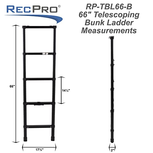 Recpro Rv Telescoping Bunk Bed Ladder | Includes Mounting Brackets | Lightweight Aluminum Collapsible Construction (66") #TOP2