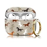 UJHMNO Compatiable for AirPod Pro 2nd/1st Generation Case,Lightweight & Durable Resistant Hard Case with Keychain,Stylish Design AirPod Case Cover for Women (Running Horses)