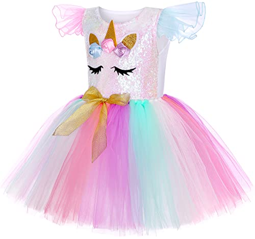 Sersllta Unicorn Costume For Girls Led Light Up Tutu Dress Unicorn Birthday Party Halloween Costume For Girls #TOP2