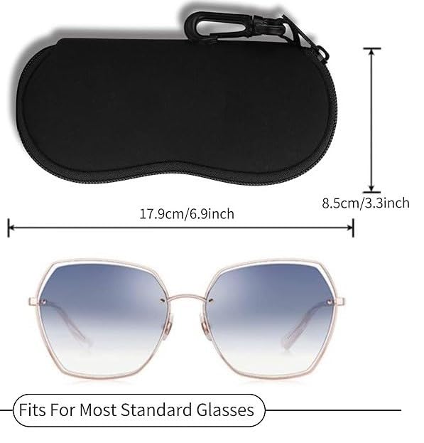 Image of ALASKA Sunglasses Soft Case Ultra-Light Neoprene Scratch-Proof Inner Fabric, Zipper Eyeglass Case for Men and Women. Made with 5mm Thick Neoprene Fabric.