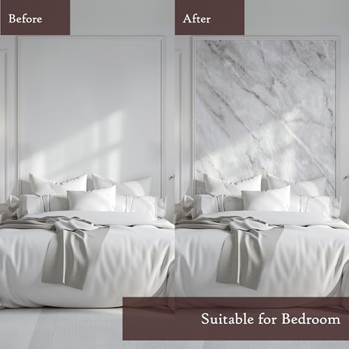 Very Berry Sticker Marble Contact Paper (White, 15.7" x 78", 1 Pack) Peel and Stick Countertop Wrap, Waterproof Vinyl, Renter Friendly for Kitchen Counters, Bathroom Vanities & Cabinets - Thumbnail 6