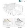 SONGMICS Lot De 18 Boîtes à Chaussures Pliable Transparent Noir - Jusqu'à Pointure 44