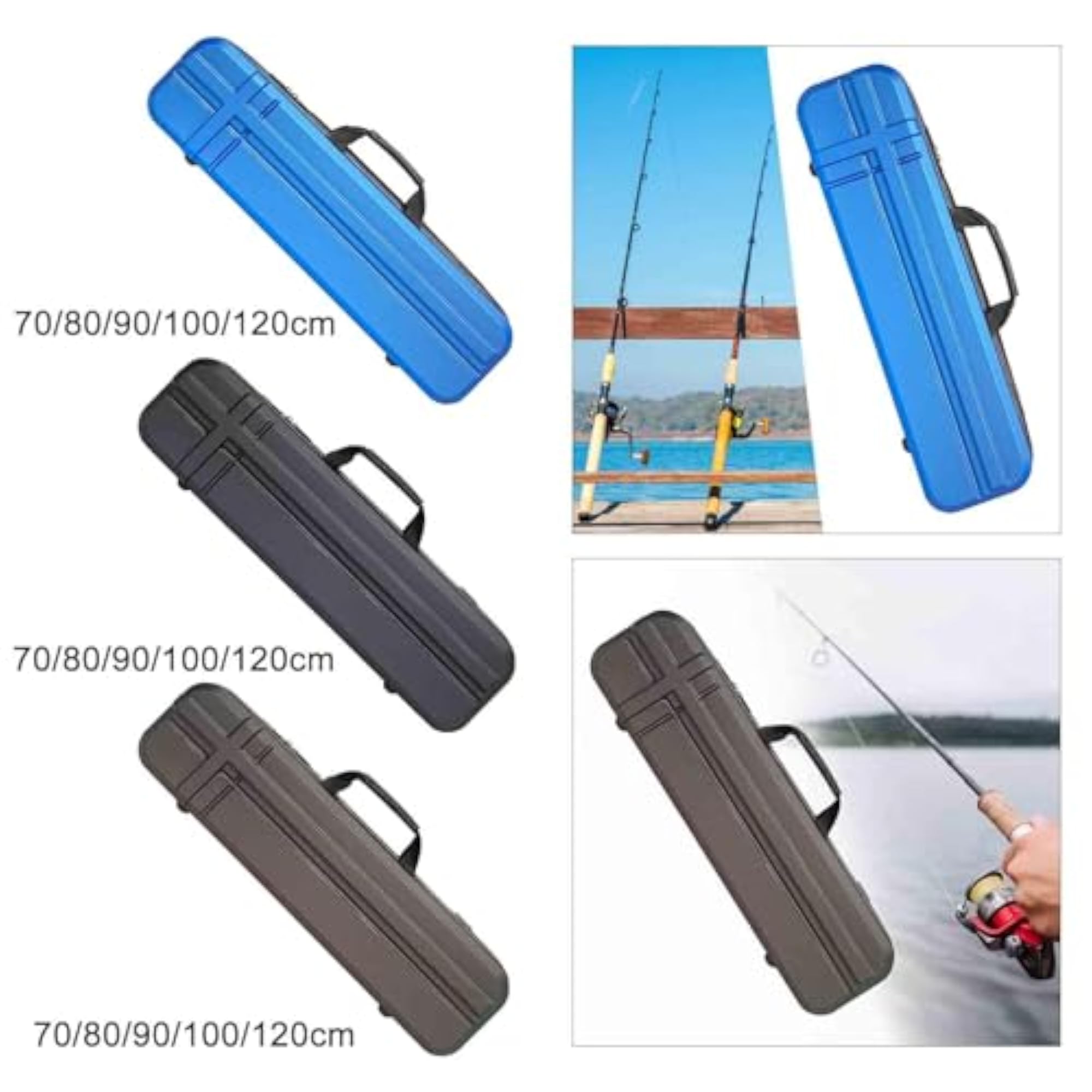Hard Shell Fishing Rod Storage Bag, Large Portable Case, 70cm