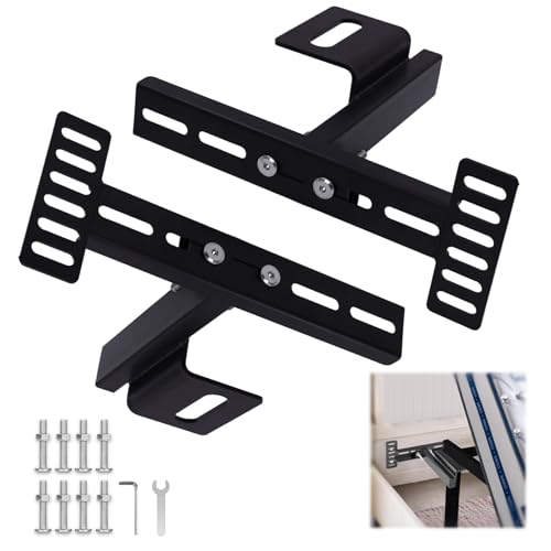 Adjustable Bed Headboard Mounting Brackets (Matte Black)