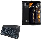 BoxWave Keyboard Compatible with Doogee S80 - SlimKeys Bluetooth Keyboard - with Backlight, Portable Slim LED 7 Colors - Jet Black