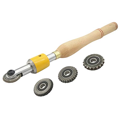 Chisels, Wood Carving Chisel Set Texture Wood Turning Tool with 4 Replacement Heads Thread Sprail Texturing And Spiralling System Woodworking Tools