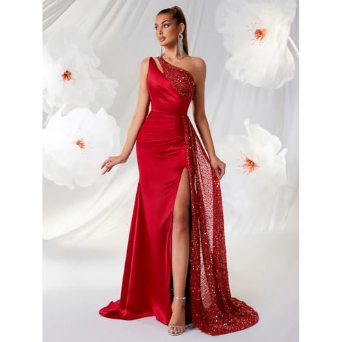Robe de soirée en queue de poisson longue à paillettes de bal