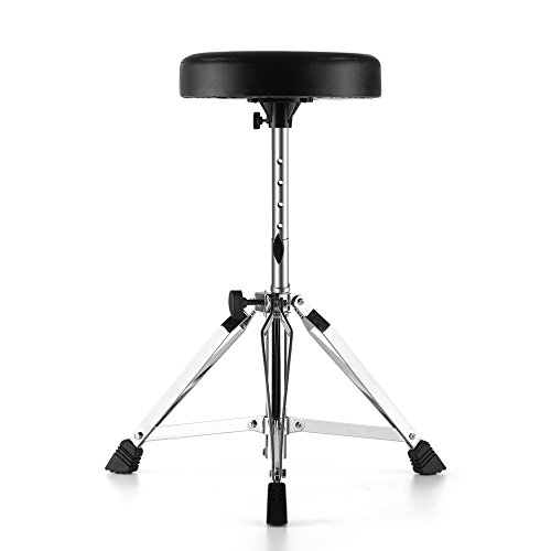 Flexzion Drum Throne Drum Stool Padded Seat Height Adjustable Round