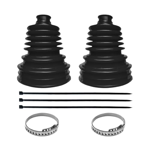 Guilcam 2PCS Car CV Boot, Silicone Dustproof Axle Joint CV Boot with Stainless Steel Clamps & Cable Ties, Anti-Dust Automotive Axle Joint Repair Kit, Universal for SUV Sedan Truck (Black)