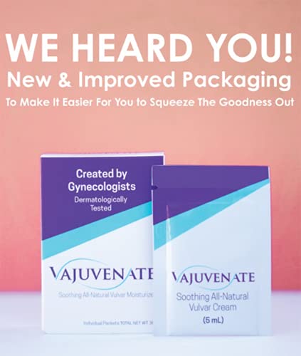 Vajuvenate Vulvar Cream With Coconut Oil, Vitamin E, And Shea Butter For Vaginal Itch, Dryness, And Irritation, Vulva Cream Anti Itch Moisturizer Formulated By Five Female Ob/Gyn, Six 5Ml Packets #TOP1