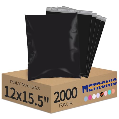 Metronic Poly Mailers 12X15.5 2000PC Shipping Bags Bulk for Small Business