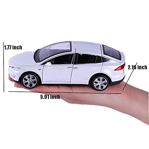 1/32 Model X Metal Die Casting Toy Car For 3 To 12 Year Old Boy Pull Back Car Toy With Sound And Lights (White) #TOP3