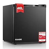 FOHERE Mini Réfrigérateur 46L, Mini Frigo avec Congélateur, Thermostat Réglable, Économie d'Énergie, Silencieux, Porte Réversible, Minibar, Adapté à la Maison et au Bureau, Dortoir, Hôtel, Noir