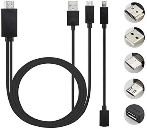 LINGJIUXING Adaptador universal de cable MHL Micro USB a HDMI 1080P HD para teléfono Android, negro Xing