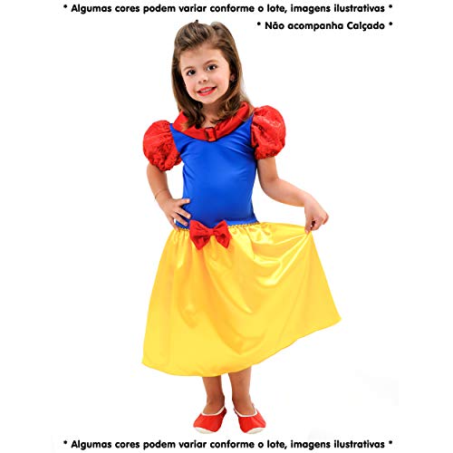 Vestido Fantasia Princesa Infantil Branca de Neve 4 ao 10 (8)