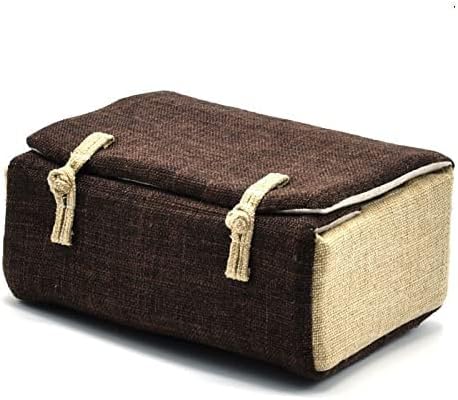 Outdoor Travel Teaware Storage Bag Linen Material Tea Cozies Portable for 2 Teapots 2/4/6 Cups Buckle Design Hand Bag (Dark Grey 6-grids)