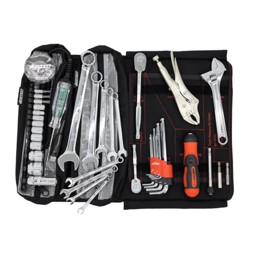 Image of SR1 Performance Boxo USA Motorcycle Tool Kit - 48-Piece Compact Tool Roll for Harley Davidson, Indian Motorcycles, and other V-Twin Brands