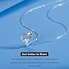 EXGOX Neckalce for Women S925 Silver Necklace for Women Heart Charm Necklaces Dainty Love Heart Pendant Sterling Silver Necklace Crystal Choker Necklace Jewellery Gifts for Women Girls Lady #1