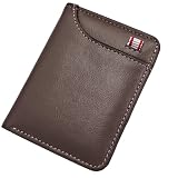 SPDTECH Mini Slim Wallet 5 Card Slots ID Window 1 Money Pocket Faux Leather Thin Compacted