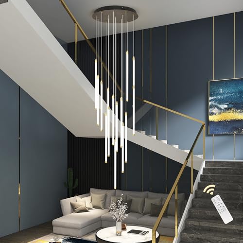 Plafonnier grand format Qcyuui lustre moderne 15 lumières anti zones sombres pour loft
