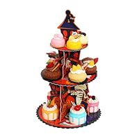 Shurzzesj Porta cupcake in cartone, porta cupcake di Halloween, Decorazione per supporto per cupcake in cartone, Scatola per imballaggio cupcake con