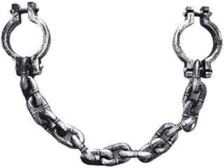Hosfairy Halloween Costume Party Plastic Wrist Shackles Prison Chain Handcuffs Cosplay Props (Black /1Pcs)