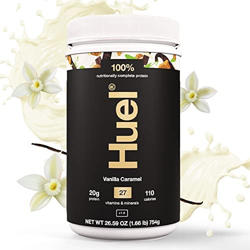 Huel Vanilla Caramel Complete Protein|100% Vegan, Nutritionally Complete, Plant-Based Protein Powder|9g EAAs & 5g BCAAs|Gluten Free, No GMOs, Sugar Free, No Lactose|26 Portions