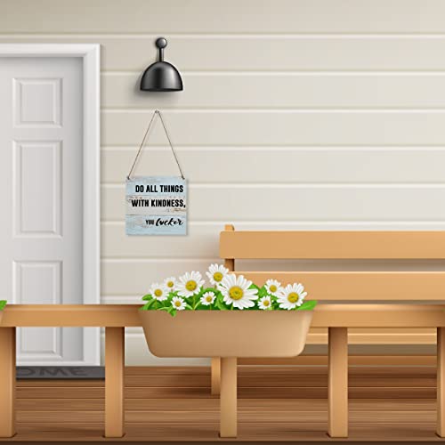 Rustic Inspirational Quotes Home Farmhouse Decor Wood Wall Art Wall Hanging Decor Funny Wooden Decorative Plaque Sign For Kitchen Bathroom Office Classroom Decoration Do All Things With Kindness #TOP4