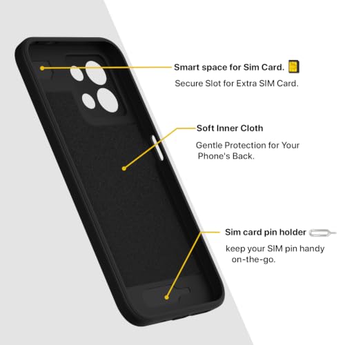 Image of Outlouders Back Cover for Redmi 17 5G | Soft Matte Silicone | Slim Fit | Magnetic-Safe Logo Design (Magnetic-Safe Not Compatible) | Shockproof | Camera Protection Bumper Case (Black)