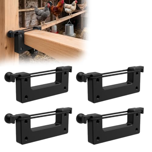 Chicken Roost Brackets for Coop,Perch Mount Holders for Poultry Ducks | 4-Pack U-Shaped Poultry Roosting Support Kit. Easy Install & Fast Removal for 2x4 Lumber. With Screws