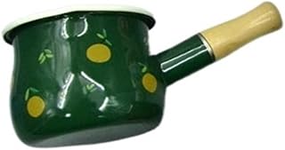Enameled milk pan Enameled pots and pans Multi-purpose enameled milk pan Non-stick surface Easy to clean Multi-purpose enameled pan For boiling cooking Heating soups Milk sauces For home use(Green)