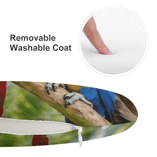 Almohadilla circular suave para silla de hogar con diseño de loro y funda lavable de 39cm 4