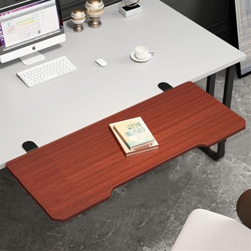 JKAVPPT Extensor de Escritorio ergonómico, Plataforma con Abrazadera, Bandeja de extensión de Escritorio for Ordenador, Soporte de Brazo, Estante for Teclado Plegable, fácil de Usar(Teak,52 * 26cm)