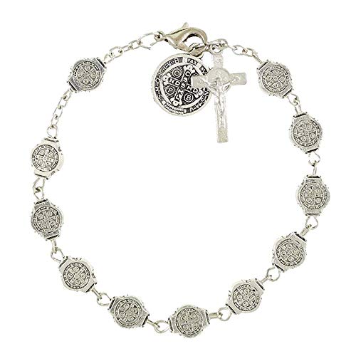 Saint Benedict Medals Rosary Bracelet, 7 3 4 Inch