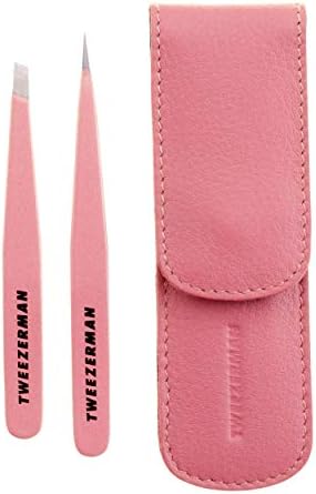 Tweezerman Exclusive Petite Tweeze Set for Eyebrows with Case Tea Rose
