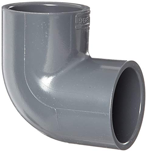 Spears 806 Series PVC Pipe Fitting, 90 Degree Elbow, Schedule 80, 1/2" Socket
