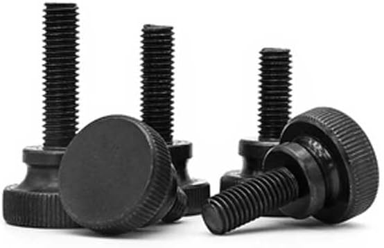 15pcs M3 10mm HD High Head Knurled Double Step Hand-twist Screws Bolts Knob Screw Bolt Thread Nails Carbon Steel BLACK GB834 - (Size: M3x30mmxD10x6.7mm)