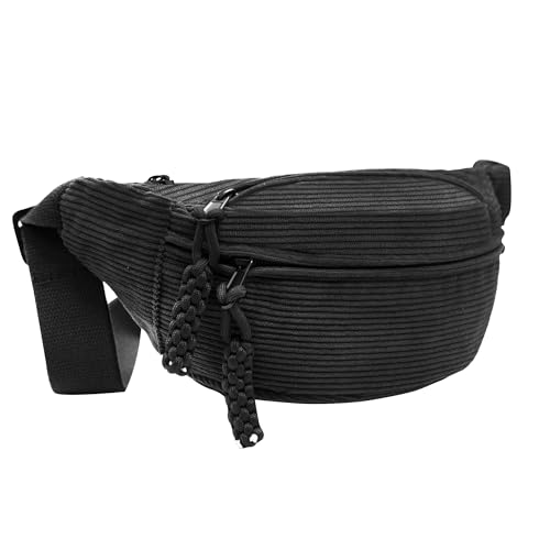Long Keeper Bauchtasche Damen Klein Gürteltasche Umhängetasche Crossbody Bag Bauchtasche Hüfttasche Mode Gürteltasche für Damen Mädchen Outdoor Sport Reise (Schwarz)