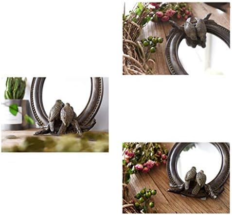 NJYT Wall mirror Tabletop Mirrors, Wooden Oval Frame Beauty Cosmetic Mirror with Stand Free Standing Mirror Suitable for Travel Bedroom Offices