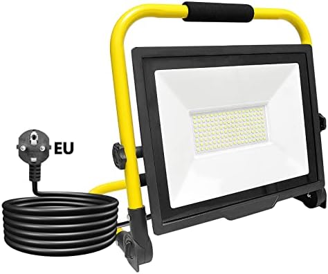 Monucep LED Baustrahler 2x100W - 10000LM Arbeitsleuchte Mit Stativ IP66