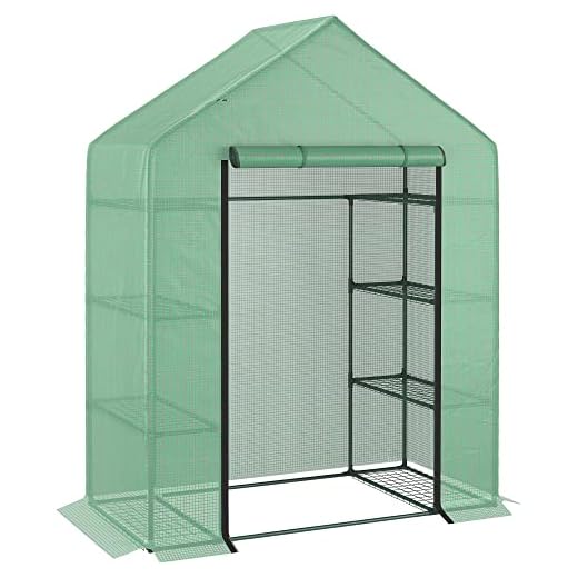 Outsunny Serra da giardino con scaffali, (143x73x195cm)