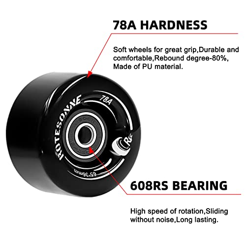 image for ROTESONNE 8 Pack 78A Quad Roller Skate Wheels 65 x 36mm with ABEC-9 Be