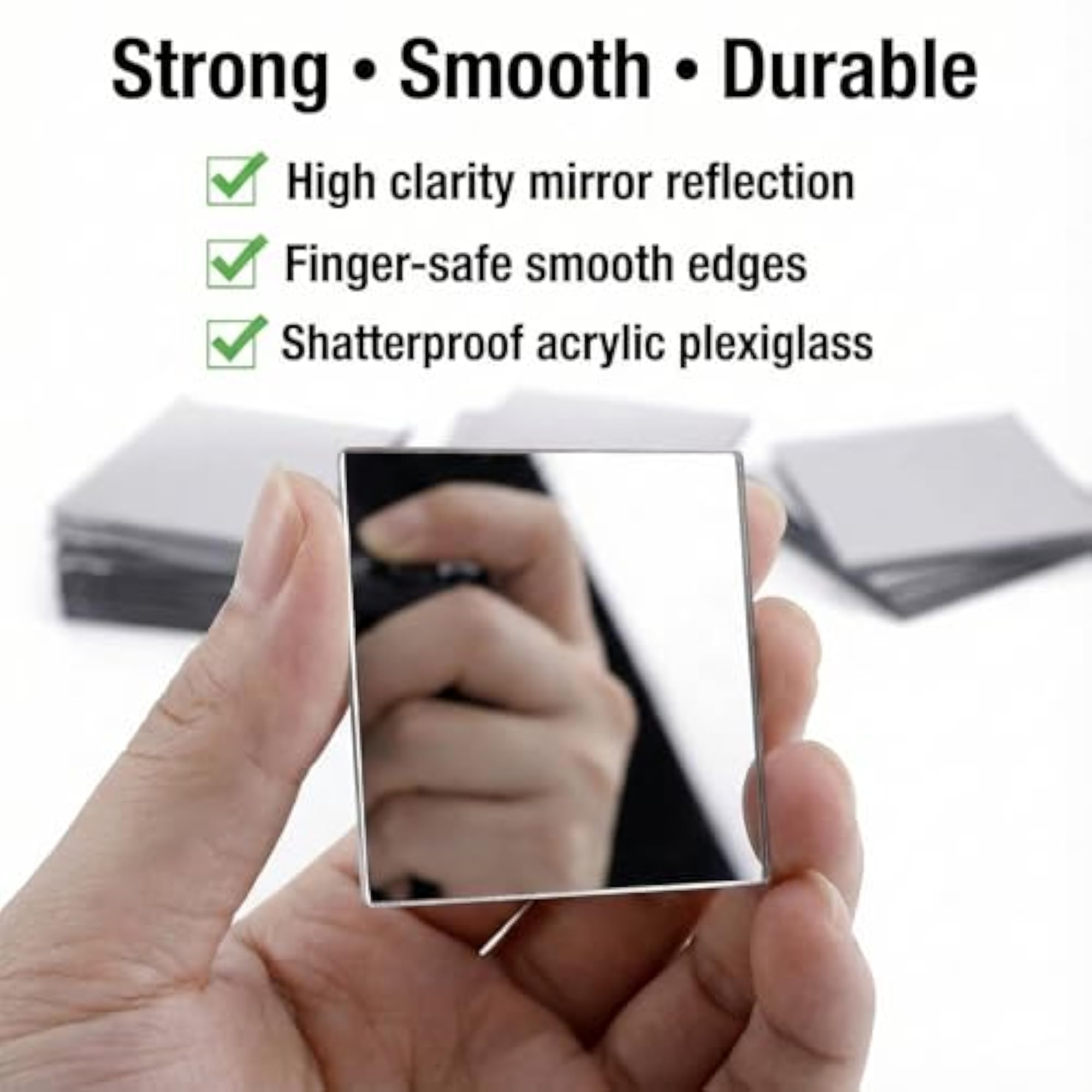 Silver Mirror Acrylic Sheets for Craft Making, 2" x 2"