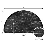 Amcomfy Przeciwzmęczeniowa półokrągła mata do salonu fryzjerskiego dla stylisty włosów antypoślizgowa seria antyk salon i fryzjer krzesło mata podłogowa (8' x 5' x 1/5 cala, marmurkowa czerń)