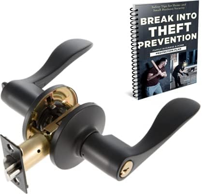 TOLEDO Jaén Entry Door Lever Lock Set : Keyed Alike : Anti Bump & Pick Security Prevents Break Ins ; Black Iron US514