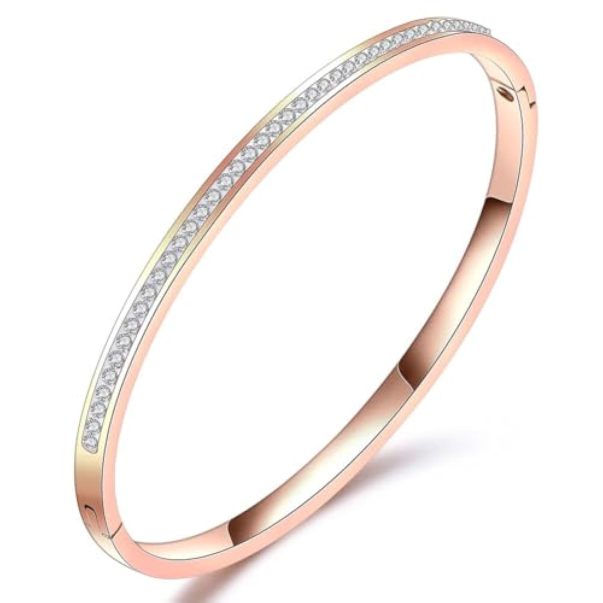 18K Gold Plated Stainless Steel Openable Crystal Bracelet