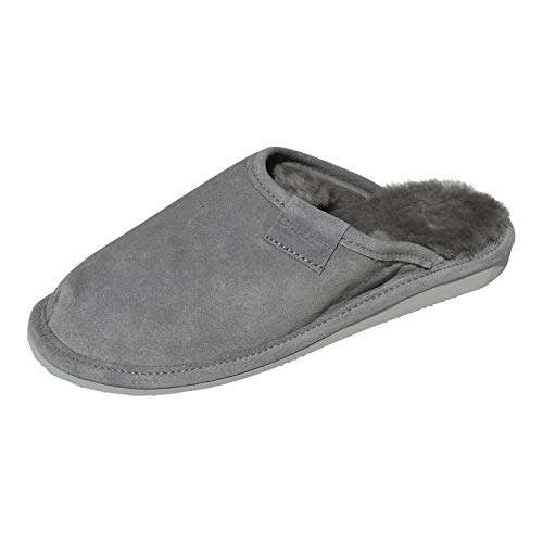 Lammfell Hausschuhe Frau Holle Premium Damen Fellschuhe aus 100% Merino Schaffell Größe EUR 42, Farbe Grau Cover