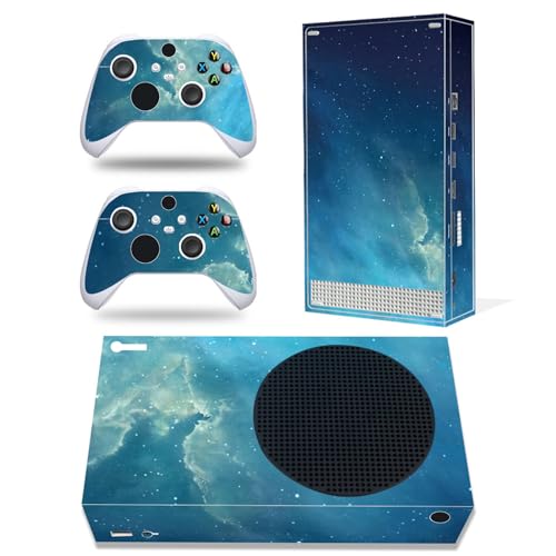 Vinilo Xbox Series S y mandos en color cielo azul funda protectora
